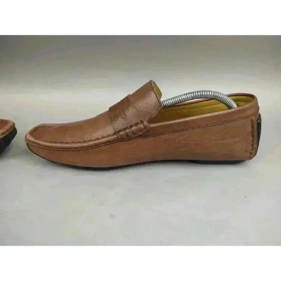 Magnanni Driving Moc Leather Loafers Shoes Tan Brown Mens 9.5 Comfy - Picture 7 of 11